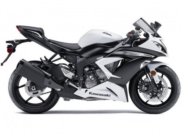 2013-2018 Kawasaki ZX6R Motorcycle Fairings Kit - White Matte Black Canada Websites