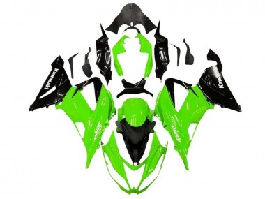 2013-2018 Kawasaki ZX6R Motorcycle Fairing Kits - Green Glossy Black Canada Websites