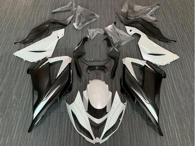 2013-2018 Kawasaki ZX6R Motorcycle Fairing Kits - White Matte Black Canada Websites