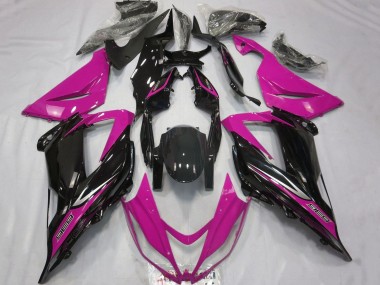 2013-2018 Kawasaki ZX6R Motorcycle Fairings - Pink Glossy Black Canada Websites