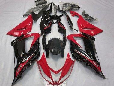 2013-2018 Kawasaki ZX6R Motorcycle Fairings - Red Glossy Black Canada Websites