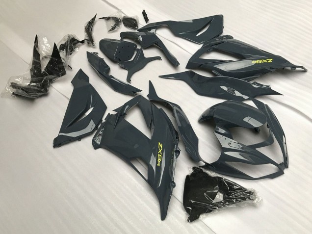 2013-2018 Kawasaki ZX6R Motorcycle Fairings - Dark Grey Yellow Canada Websites
