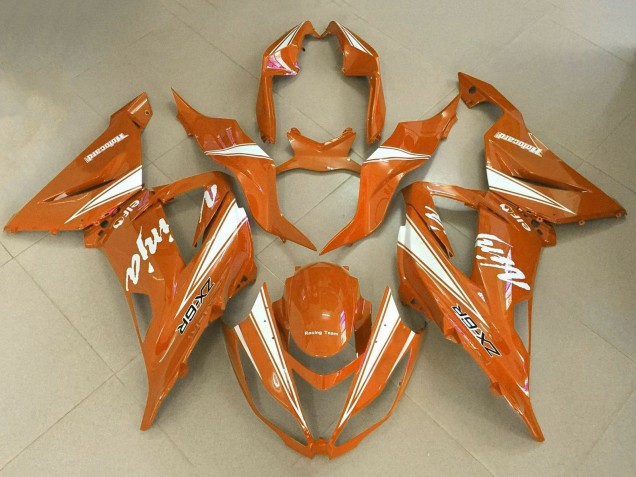 2013-2018 Kawasaki ZX6R Motorcycle Fairings - Orange White Canada Websites