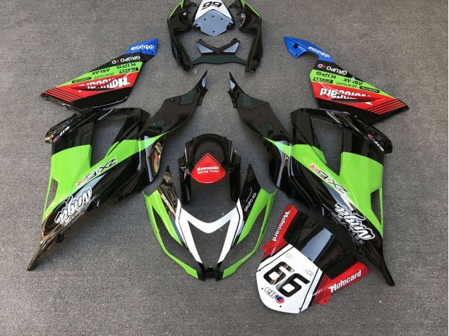 2013-2018 Kawasaki ZX6R Motorcycle Fairings - Green Black Red White Motocard 66 Canada Websites
