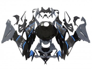 2019-2022 Kawasaki ZX6R Motorcycle Fairings - Grey Blue Black Honeycomb Canada Websites