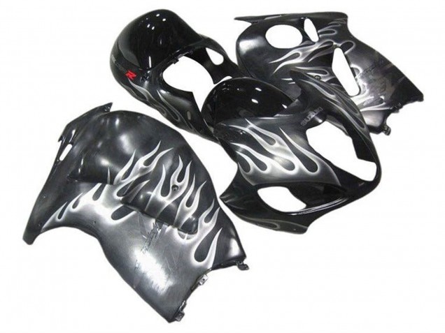 1996-2007 Suzuki GSXR 1300 Hayabusa Motorcycle Fairings - Grey Black White Flame Canada Websites