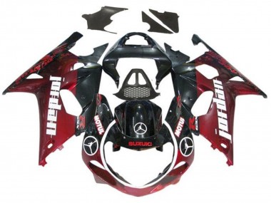 2000-2002 Suzuki GSXR1000 Motorcycle Fairings - Glossy Black Dark Red Jordan Canada Websites