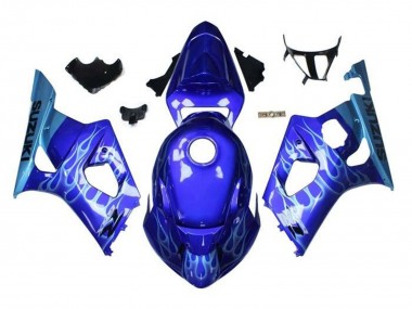 2003-2004 Suzuki GSXR 1000 Motorcycle Fairings - Blue Light Blue White Flame Canada Websites