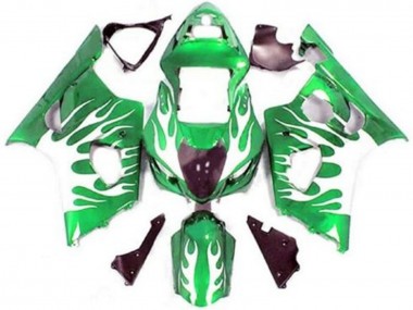 2003-2004 Suzuki GSXR 1000 Motorcycle Fairings - Green White Flame Canada Websites