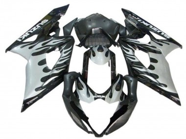 2005-2006 Suzuki GSXR 1000 Motorcycle Fairings - Black White Flame Canada Websites