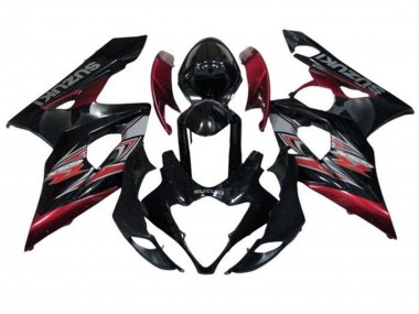 2005-2006 Suzuki GSXR 1000 Motorcycle Fairings - Glossy Black Red Silver Canada Websites