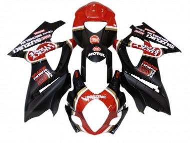 2005-2006 Suzuki GSXR 1000 Motorcycle Fairings - Matte Black Red Lucky Strike Canada Websites