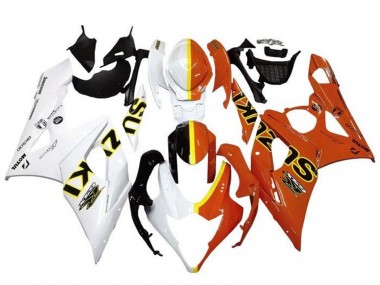 2005-2006 Suzuki GSXR 1000 Motorcycle Fairings - White Orange Yellow Split Canada Websites