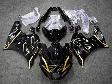 2017-2024 Suzuki GSXR1000 Motorcycle Fairings - Black Gold 77 Canada Websites