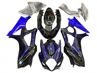 2007-2008 Suzuki GSXR 1000 Motorcycle Fairings - Black Blue Flame Canada Websites