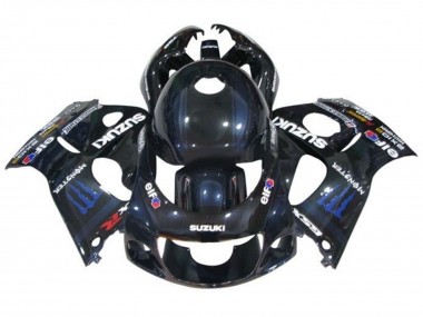 1996-2000 Suzuki GSXR 600 / GSXR 750 Motorcycle Fairings - Black Dark Blue Monster Canada Websites