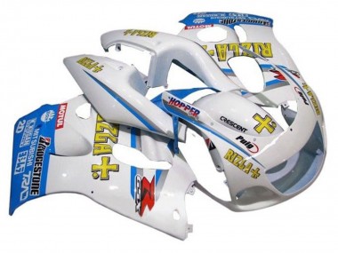 1996-2000 Suzuki GSXR 600 / GSXR 750 Motorcycle Fairings - White Blue Yellow Rizla Canada Websites