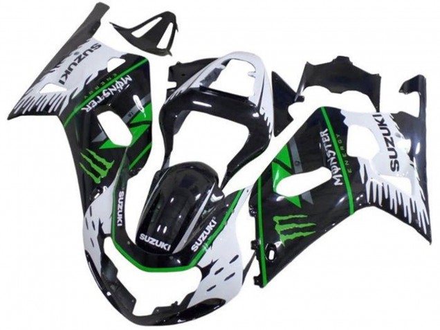 2001-2003 Suzuki GSXR 600 / GSXR 750 Motorcycle Fairings - White Black Green Monster Canada Websites