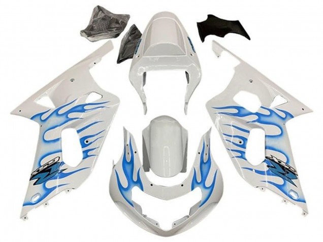 2001-2003 Suzuki GSXR 600 / GSXR 750 Motorcycle Fairings - White Blue Flame Canada Websites