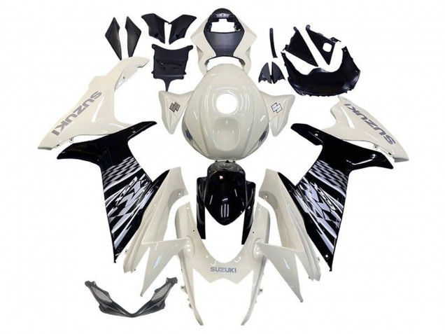 2011-2024 Suzuki GSXR 600 / GSXR 750 Motorcycle Fairing - White Glossy Black Canada Websites