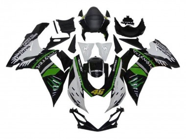 2011-2024 Suzuki GSXR 600 / GSXR 750 Motorcycle Fairings - White Green Black Monster 46 Canada Websites