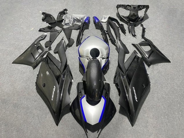 2019-2021 Yamaha YZF R3/R25 Motorcycle Fairings - Black Carbon Fiber Style Silver Blue Canada Websites