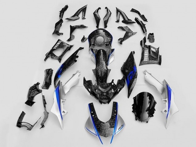 2019-2021 Yamaha YZF R3/R25 Motorcycle Fairings - White Blue Black Forged Carbon Fiber Style Canada Websites