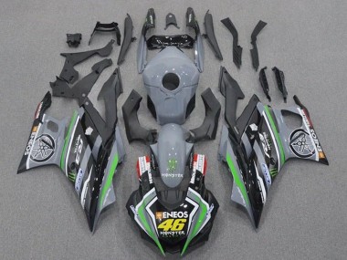 2019-2021 Yamaha YZF R3/R25 Motorcycle Fairings - Grey Black Green Black ENEOS Monster 46 Canada Websites
