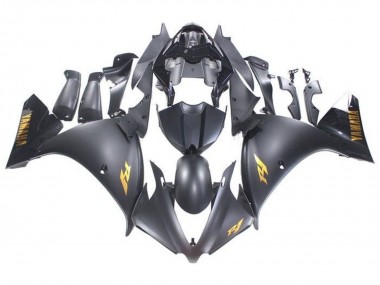 2009-2011 Yamaha YZF 1000 R1 Motorcycle Fairings - Matte Black Gold Decals Canada Websites