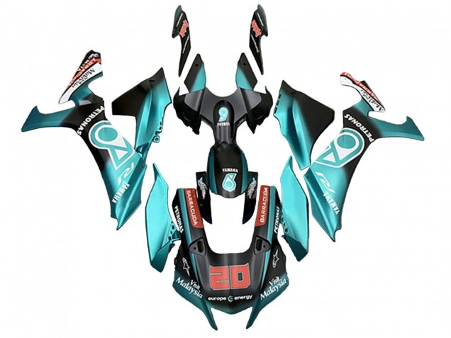 2020-2025 Yamaha YZF 1000 R1 Motorcycle Fairings - Turquoise Blue Matte Black Petronas Canada Websites