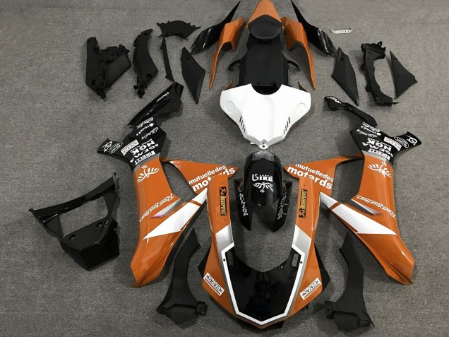 2020-2025 Yamaha YZF 1000 R1 Motorcycle Fairings - Orange White Glossy Black Sam Canada Websites