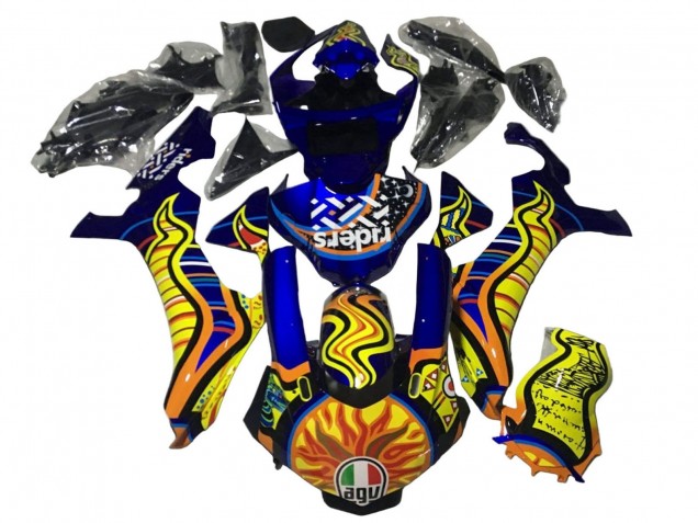 2020-2025 Yamaha YZF 1000 R1 Motorcycle Fairings - Blue Yellow Orange Tribal Sun Canada Websites
