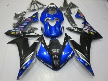 2004-2006 Yamaha YZF 1000 R1 Motorcycle Fairings - Blue White Silver Black GYTR Yamalube Dunlop Canada Websites