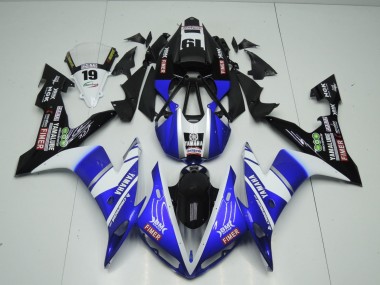2004-2006 Yamaha YZF 1000 R1 Motorcycle Fairings - Blue White Black Fimer Yamalube Canada Websites