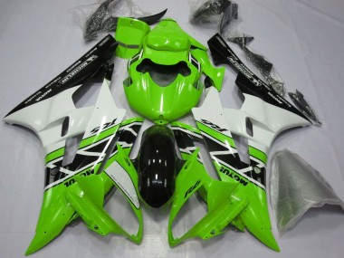 2006-2007 Yamaha YZF R6 Motorcycle Fairings - Green White Glossy Black Canada Websites