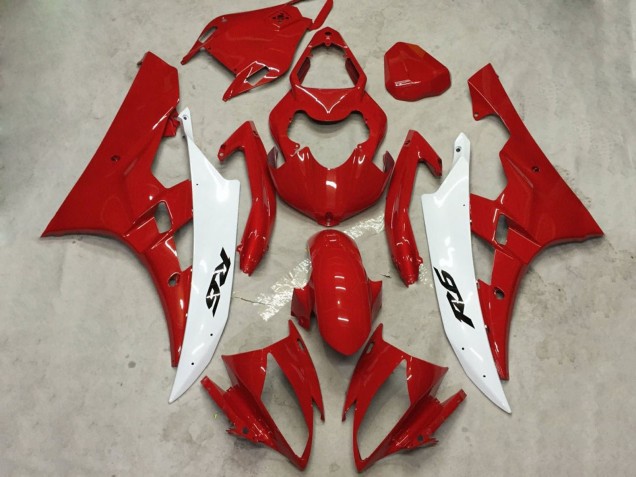 2006-2007 Yamaha YZF R6 Motorcycle Fairing Kits - White Red Canada Websites