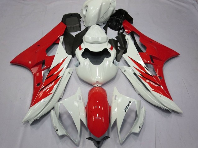 2006-2007 Yamaha YZF R6 Motorcycle Fairing - White Red Canada Websites