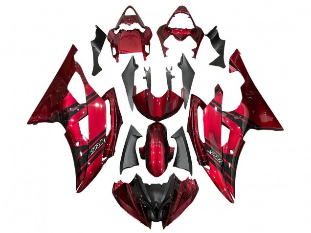 2008-2016 Yamaha YZF R6 Motorcycle Fairings - Red Black Stripe Canada Websites