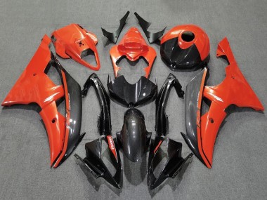 2008-2016 Yamaha YZF R6 Motorcycle Fairings - Orange Black Carbon Fiber Style Canada Websites