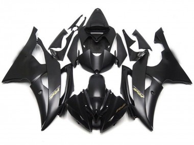 2008-2016 Yamaha YZF R6 Motorcycle Fairings - Matte Black Gold Decals Canada Websites