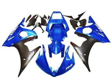 2003-2004 Yamaha YZF R6 Motorcycle Fairings - Blue Matte Black White Decals Canada Websites