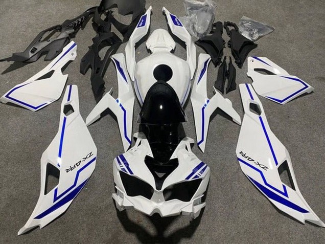 2019-2025 Kawasaki ZX4R ZX-4RR Motorcycle Fairings - White Blue Stripe Canada Websites