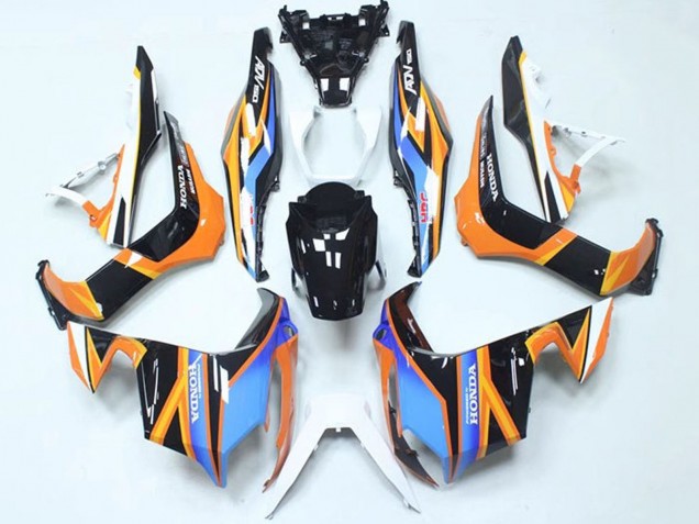 2018-2021 Honda ADV150 Motorcycle Fairings - Blue Orange Glossy Black Canada Websites