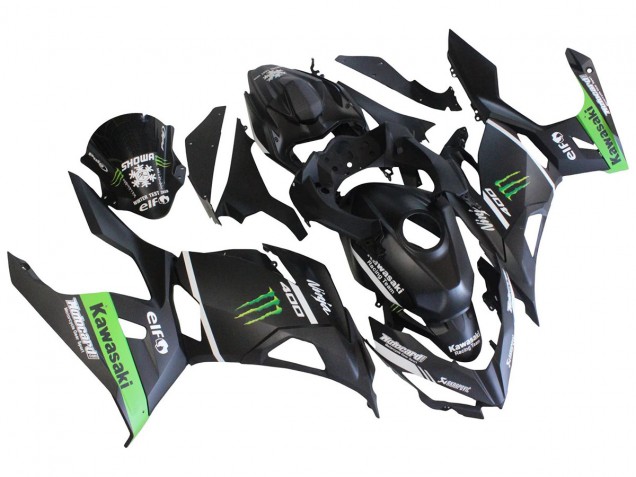 2018-2024 Kawasaki EX400 Motorcycle Fairings - Matte Black Green Monster Showr Snow Canada Websites