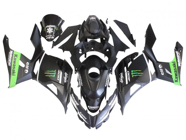 2018-2024 Kawasaki EX400 Motorcycle Fairings - Matte Black Green Monster Showr Snow Canada Websites