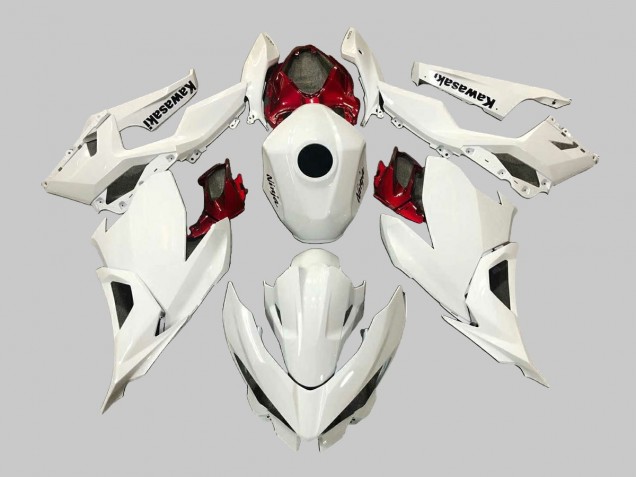 2018-2024 Kawasaki EX400 Motorcycle Fairings - White Red Black Canada Websites