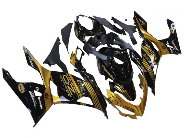 2018-2024 Kawasaki EX400 Motorcycle Fairings - Gold Glossy Black Canada Websites
