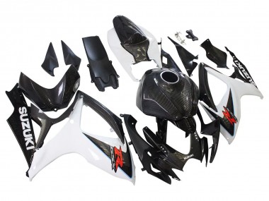 2006-2007 Suzuki GSXR 600/750 Motorcycle Fairings - Black White Carbon Fiber Style Canada Websites