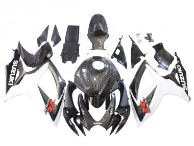 2006-2007 Suzuki GSXR 600/750 Motorcycle Fairings - Black White Carbon Fiber Style Canada Websites