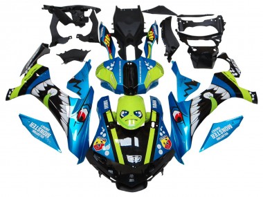 2015-2019 Yamaha YZF R1 Motorcycle Fairings - Blue Green Black Shark Canada Websites